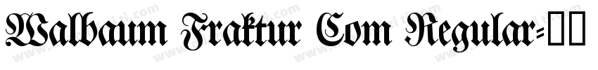 Walbaum Fraktur Com Regular字体转换